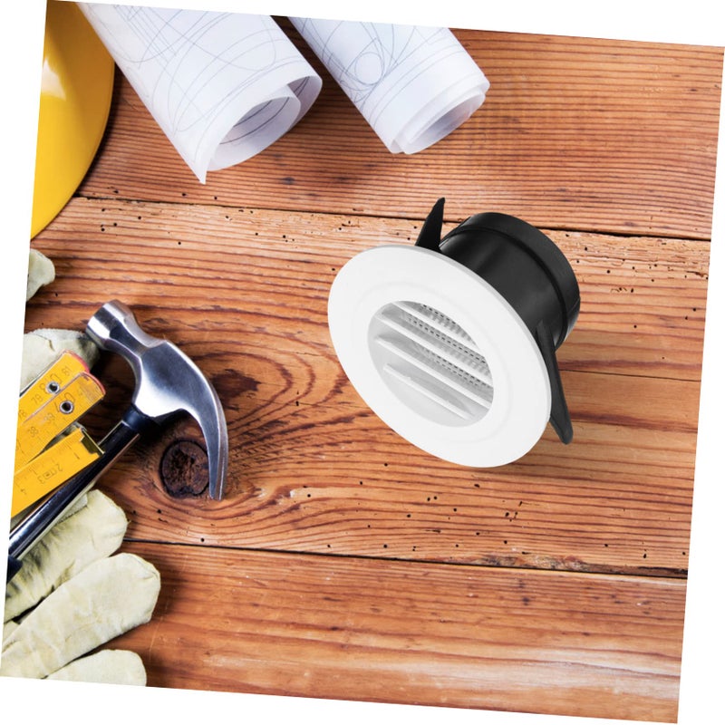 White Round Air Vent Cover Louvers for Kitchen Office Exhaust Ventilation Outlet - Image 4