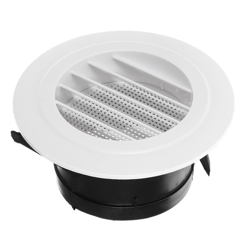 White Round Air Vent Cover Louvers for Kitchen Office Exhaust Ventilation Outlet - Image 2