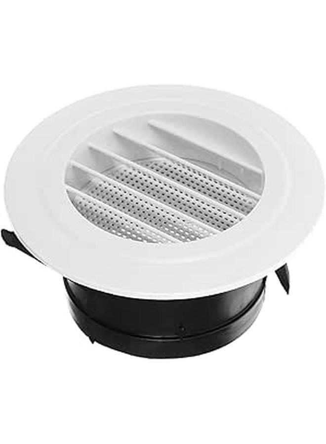 White Round Air Vent Cover Louvers for Kitchen Office Exhaust Ventilation Outlet - Image 1