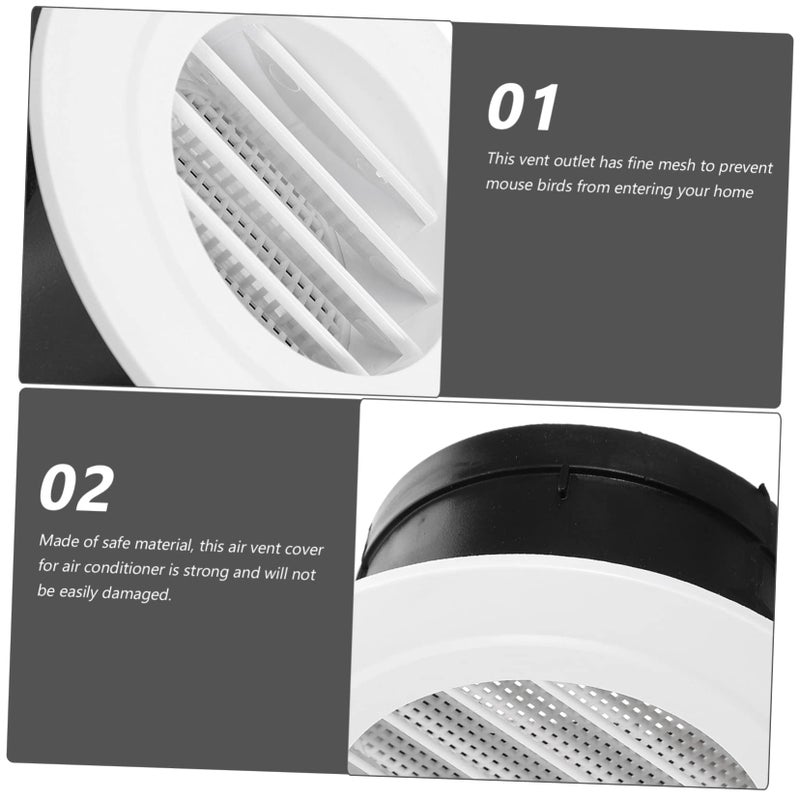 White Round Air Vent Cover Louvers for Kitchen Office Exhaust Ventilation Outlet - Image 5