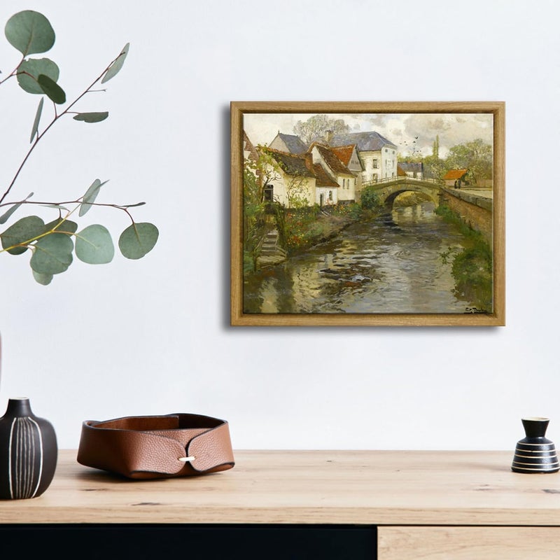 Pyradecor Vintage Canvas Wall Art Retro Natural Wood Framed Home Decor Classical Oil Painting - Image 2