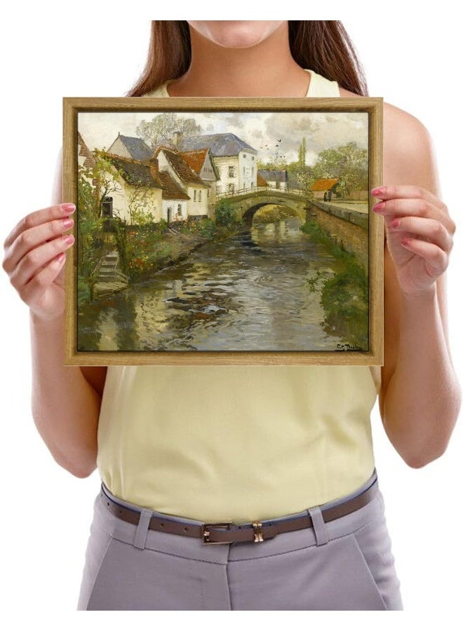 Pyradecor Vintage Canvas Wall Art Retro Natural Wood Framed Home Decor Classical Oil Painting - Image 4