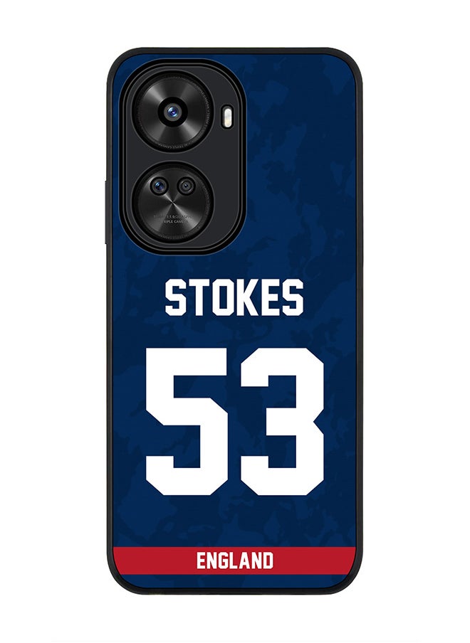 Stylizedd Rugged Black edge case for Huawei nova 12 SE / Huawei nova 11 SE 4G, Slim fit Flexible Anti Drop Thin Cover - Team England Ben Stokes, Jersey No 55  - Image 1