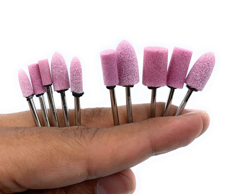 Aone أداة حجرية مثبّتة كاشطة 2.3 مم مجموعة من 100 قطعة للطحن، التلميع، النقش والرمل في المعادن، الشمع، البلاستيك، السيراميك، الطين، إلخ لصناعة الأسنان، صناعة المجوهرات، صناعة النماذج، الحرف اليدوية DIY - Image 4