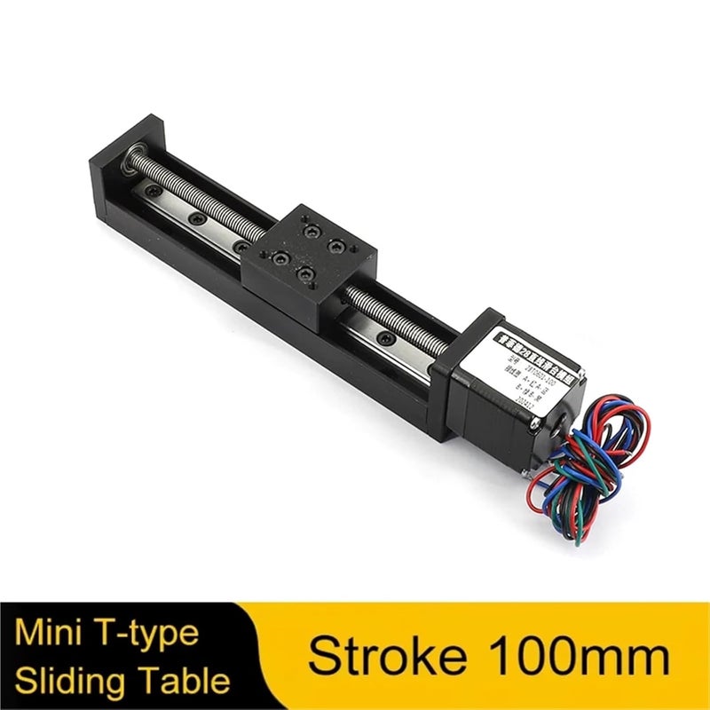 Sliding Table 50/100/150/200mm for Linear Rail Guide with Nema11 28mm Stepper Motor for 3D Printer(Effective Stroke 100,2mm Pitch) - Image 2