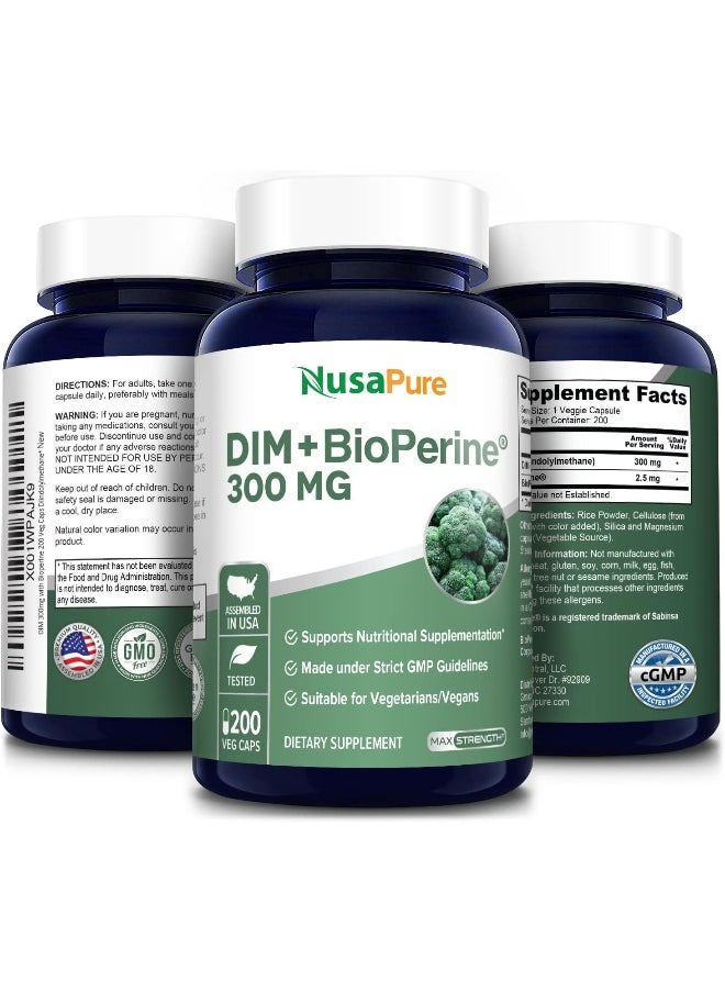 NusaPure NusaPure DIM 300mg with Bioperine - 200 Veg caps  - Image 4