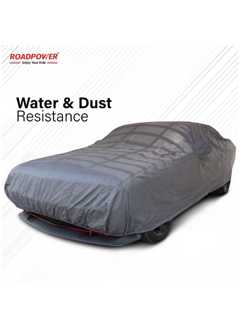 RoadPower zipper Car Cover with Mirror Pocket for All Weather Waterproof Windproof Dustproof UV Protection Full Covers PVC & Cotton Fabric Tight Taffeta smooth Non-Abrasive (Medium 170''X 65''X 47'') - Image 2