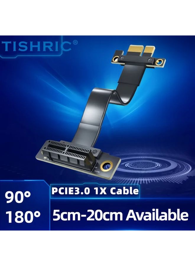 TISHRIC PCIE 3.0 1X to 1X Extension Cable 1.97inch 90 180 Degree Adjustable Bend Metal Construction - Image 5