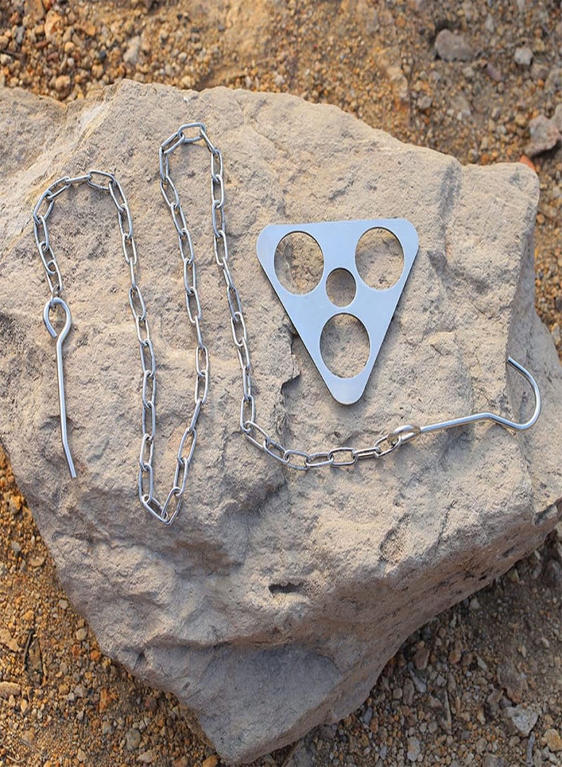 GGOOT Camping Tripod Board Stainless Steel Campfire Support Stand Plate with Adjustable Chain Campfire Cooking Equipment Triangle Style - Image 5