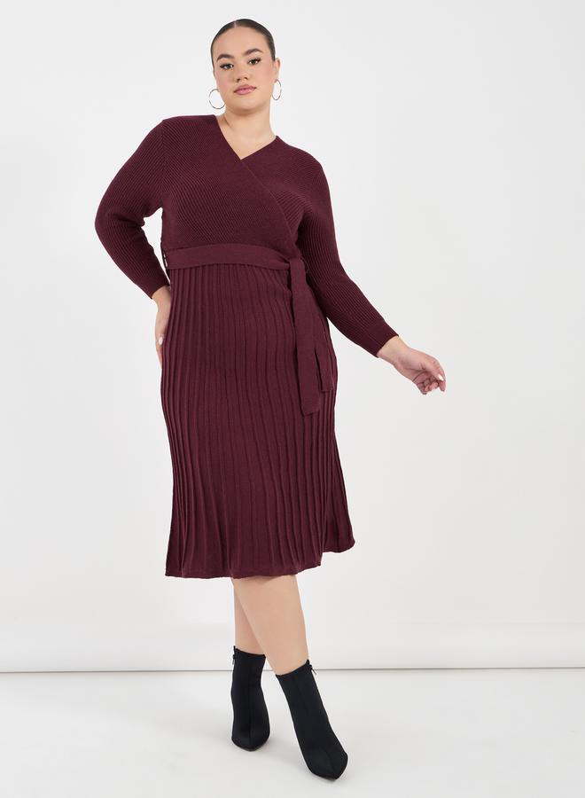 Styli Ribbed Wrap Dress - Image 4