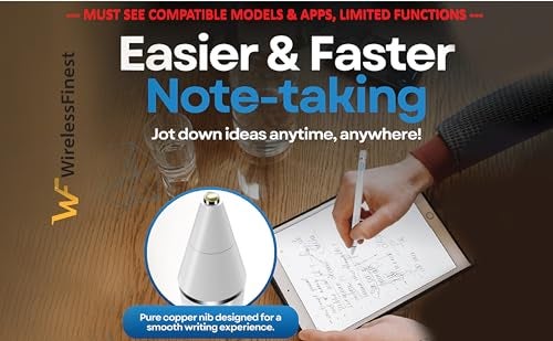 WirelessFinest Stylus Pen Pencil 1st Generation Gen Replacement for Apple iPad Pro 1st iPad 1st 2nd 3rd 4th 5th iPad Mini 1 2 3 4 iPad Air 1st 2nd iOS Android Capacitive Tablet Touch Screen + Free Holder (White) - Image 3