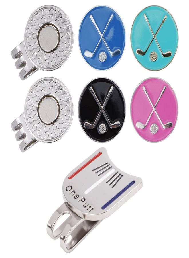 IBEQUEM 7Pcs Golf Ball Markers with Hat Clips Value Sets for Men Women Golfer, Golf Putting Alignment Tool, Golf Cap Clips and Divot Repair Tools Parter Accessories for Men Women Golfer Lovers - Image 1