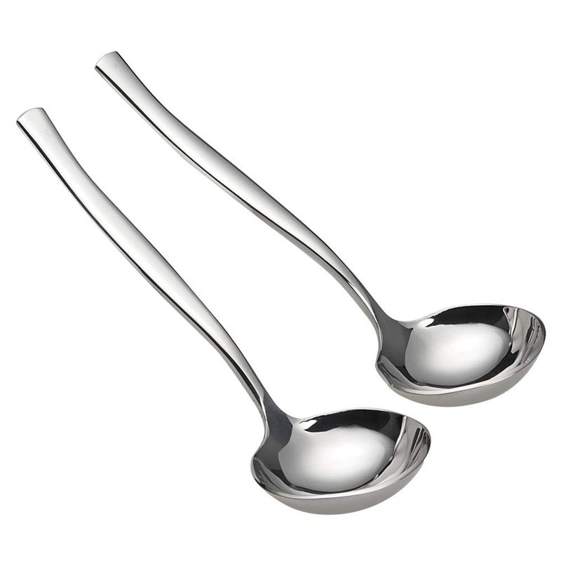 Idomy Idotry 2-Piece Stainless Steel Gravy Soup Spoon, Gravy Ladle Soup, Small Ladle - Image 1