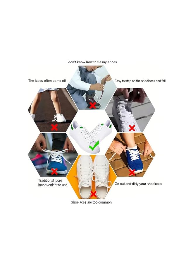 jaexest No-tie elastic shoelaces with metal buckles, suitable for adult, children's, and senior athletic shoes (three pairs) - Image 4