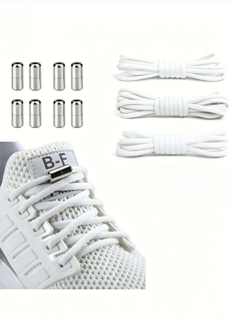 jaexest 3 Pairs No Tie Elastic Shoelaces – Universal Tieless Laces with Metal Buckles | Elastic Running Shoelaces for Trainers, Marathon, Triathlon – Adults & Kids – 105cm - Image 1