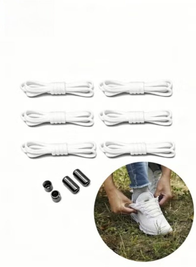 jaexest 3 Pairs No Tie Elastic Shoelaces – Universal Tieless Laces with Metal Buckles | Elastic Running Shoelaces for Trainers, Marathon, Triathlon – Adults & Kids – 105cm - Image 2