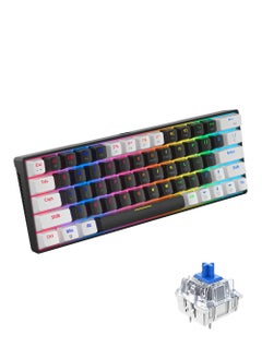 60%  63 Keys  Wired Mechanical Gaming Keyboard RGB Backlit Ultra-Compact Mini Keyboard Waterproof Mini Compact Keyboard for PC/Mac Gamer Typist Travel Easy to Carry on Business Trip