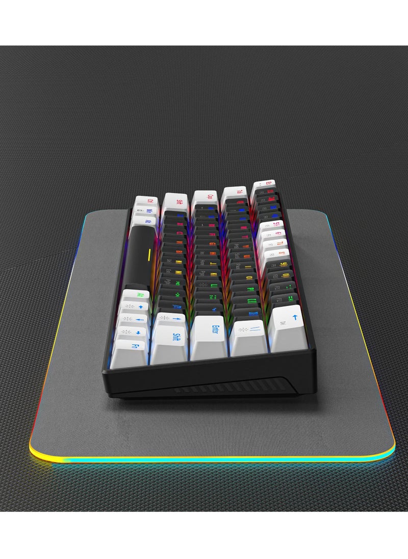 Rock Pow - 60%  63 Keys  Wired Mechanical Gaming Keyboard RGB Backlit Ultra-Compact Mini Keyboard Waterproof Mini Compact Keyboard for PC/Mac Gamer Typist Travel Easy to Carry on Business Trip - Image 1