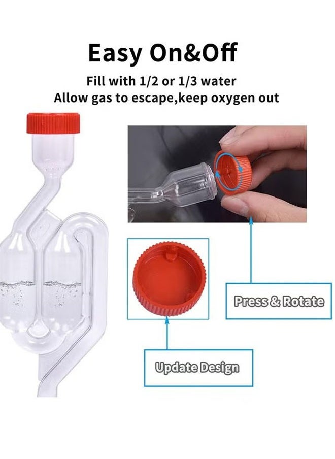 ZVEV - 6 Pack Fermentation Airlock S Shape Air Lock Bubbler Air Lock Brewing Airlock Fermenter Check Valve Airlock - Image 1