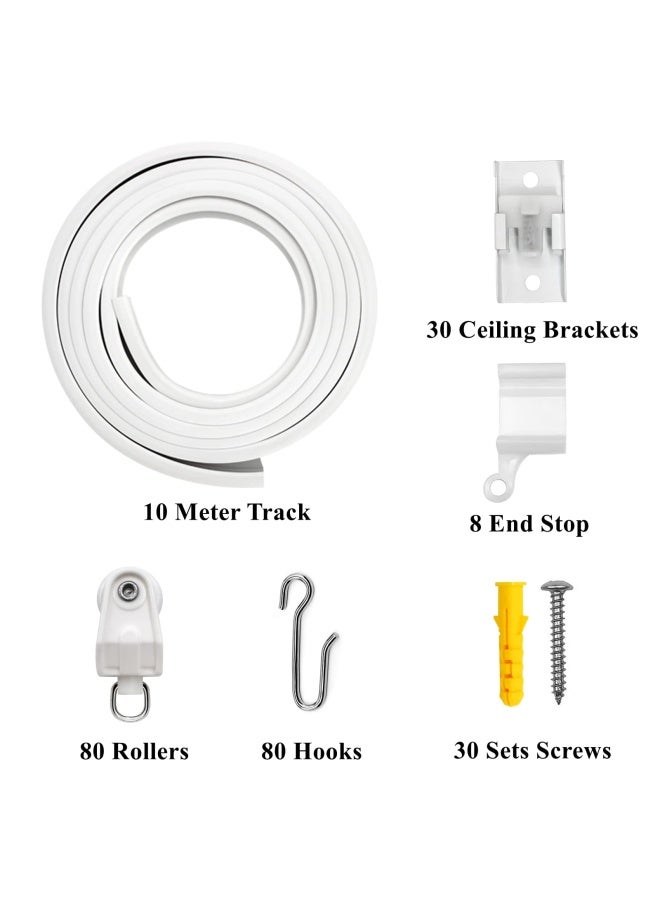 VRSS Flexible Bendable Curved Ceiling Curtain Track, 10 Meters(32.8 ft) for L, U, Circle Shape Shower Curtain Track RV Curtain Track System Room Divider DIY - Image 3