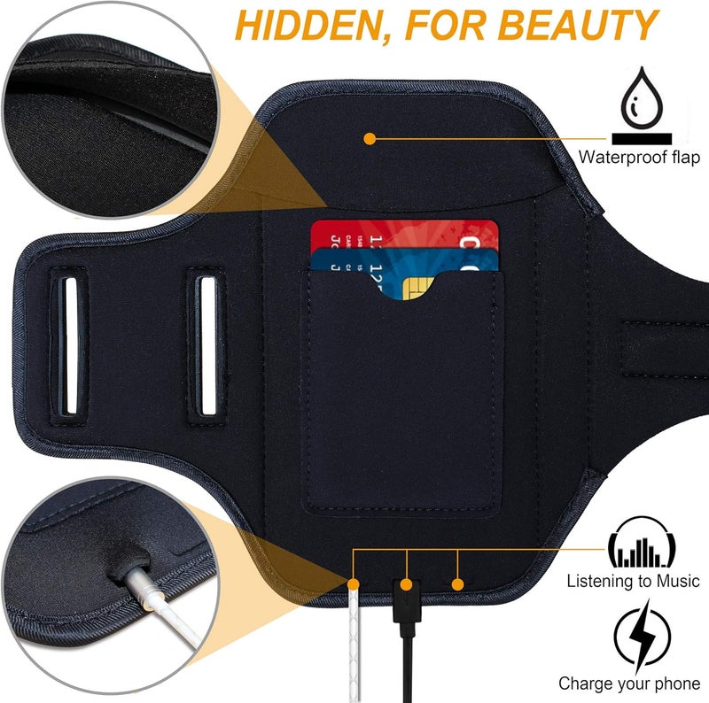 RUNBACH Armband for Samsung Galaxy S25/S24/S23/S22/S21/S20/S10/S9/S8 up to 6.2",Water Resistant Running Exercise Gym Bag with Card Slot and Key Holder (Pink) - Image 5