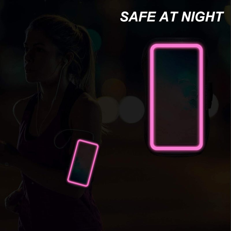 RUNBACH Armband for Samsung Galaxy S25/S24/S23/S22/S21/S20/S10/S9/S8 up to 6.2",Water Resistant Running Exercise Gym Bag with Card Slot and Key Holder (Pink) - Image 4