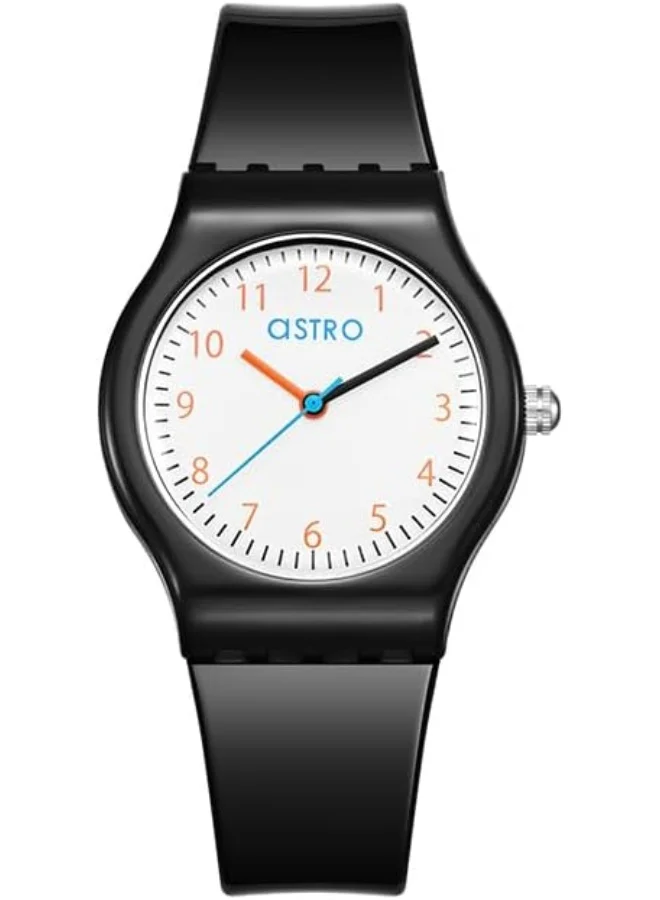 أسترو Astro Kids Japan PC21 Movement Watch, Analog Display and Polyurethane Strap - A23812-PPBW, Black
