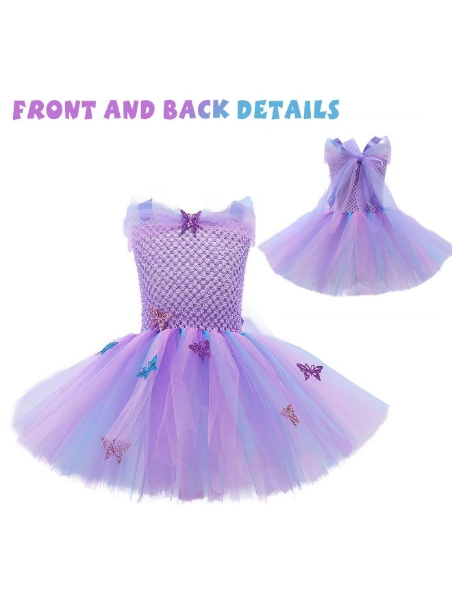 NajmStyle Butterfly Fairy Costume Set for Girls,Princess Dress,Girls Fairy Costume Fancy Dress Up Butterfly Costume Sets with Tutu Dress, Butterfly Wing, Headband,Wand Costume Set for 3-8 Years Girls - Image 3