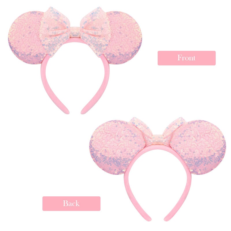 AQOKKA Mouse Ears Headbands with Bow Minnie Ears Cosplay Costume Hair Accessories for Women Birthday Party Decoration - Image 5