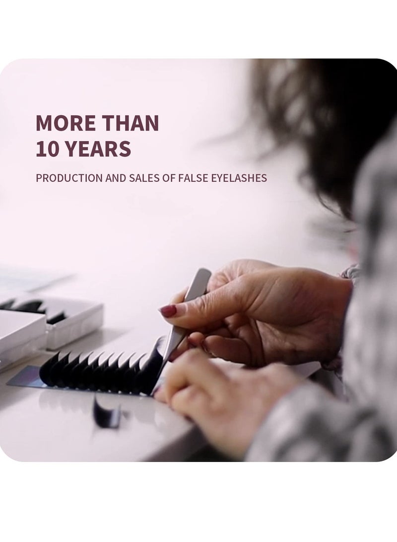 Excefore Professional 16 Rows Classic Eyelash Extension Matte Black Individual False Eye Lashes Extension Salon Use Natural Soft Eyelashes (0.05 C, 8mm) - Image 5