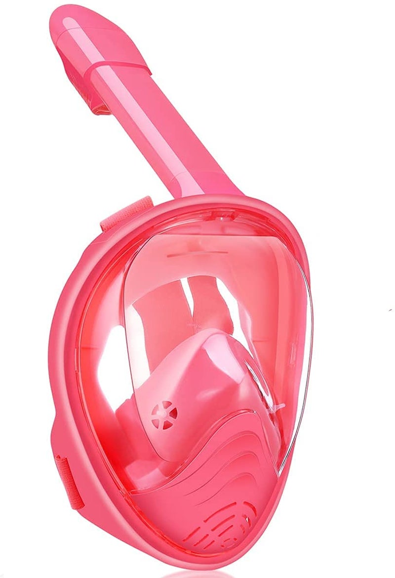 VBM Full Face | Snorkel Mask | Breathing Mechanism | Snorkeling Masks for Kids | Adults,Flat Crystal Lens,180° Panoramic Anti-Leak/Anti-Fog Mask and Snorkel with Detachable | Camera Mount (S/M - red) - Image 1