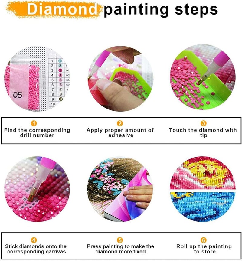 Cat Flowers 5D Diamond Painting Numbers Kit, Paint Round Diamond Beads Full Drill Canvas Wall Home Decoration Gift, DIY for Adults & Kids - Image 4