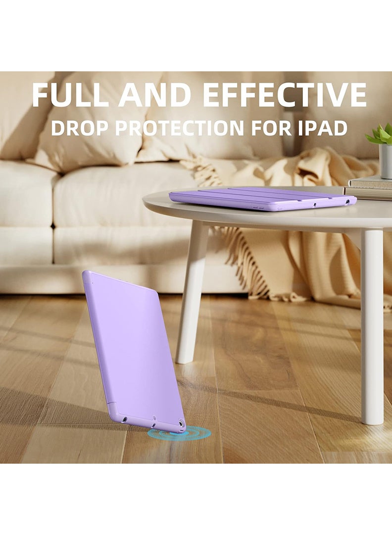 Theodor Case Compatible with iPad 10.2 Inch 2021/2020/2019, for iPad 9th/8th/7th Generation Smart Case with Pencil Holder, Protective Case with Soft TPU Back, Auto Sleep/Wake Cover, Lavender - Image 3