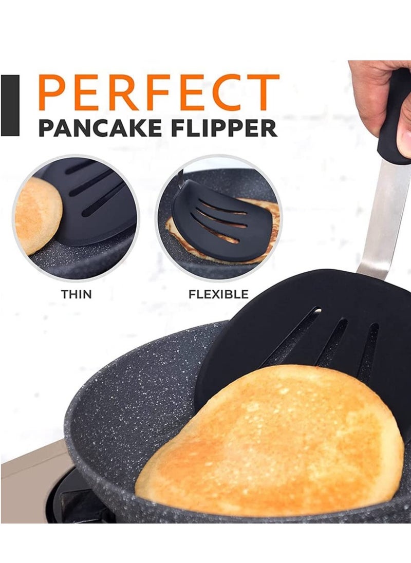 KASTWAVE - Silicone Turner Spatula Pancake Spatula Nonstick Set 600F Heat-Resistant Flexible Rubber Silicone Spatulas - Silicone Cooking Utensil Set Egg Turners, Pancake Flippers, Kitchen Spatulas - Image 1