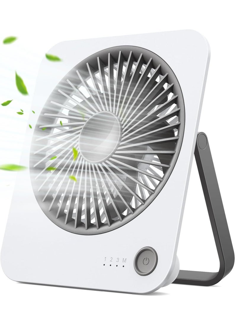 Desktop Fan,Portable Rechargeable Fan ,1200mAh USB Small Desk Fan with 4-Speed Strong Airflow, Hangable Ultra-thin Folding Camping Fan for Travel, Office, and Home Use  - Image 1