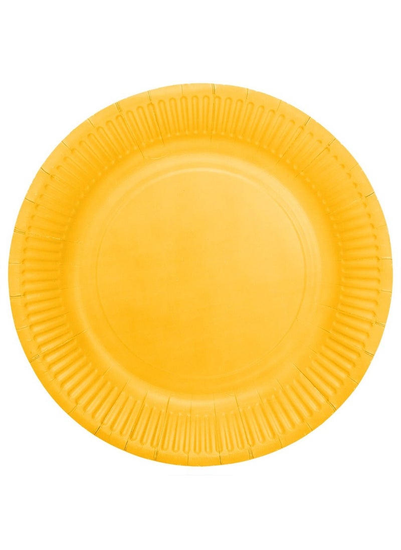 Disposable Paper Plates Yellow 23cm 8-Pack