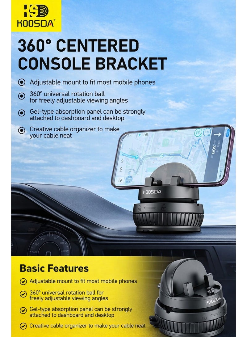 حامل هاتف للسيارة، حامل هاتف للوحة القيادة، حامل هاتف بزاوية 360 درجة | حامل جوال للسيارة، حامل هاتف ذكي للسيارة | حامل هاتف للوحة القيادة | حامل هاتف بدون استخدام اليدين للسيارة ونظام تحديد المواقع العالمي (GPS) - Image 3