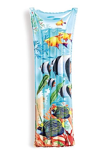 Intex Inflatable Floating Fashion Mat Durable Vinyl 2 Air Chambers 220lb Weight Capacity Style May Vary One Mat - Image 5