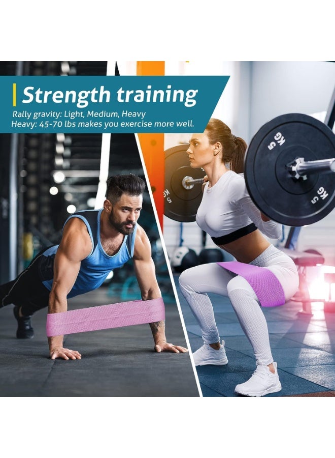 كيلا 3 قطع مجموعة أشرطة حلقة المقاومة مجموعة أشرطة المقاومة للساقين من قماش النايلون العريض، 3 مستويات مقاومة أشرطة مقاومة ثقيلة متعددة الألوان لتمارين القرفصاء والإطالة والورك والأرداف الثقيلة للرجال والنساء - Image 5