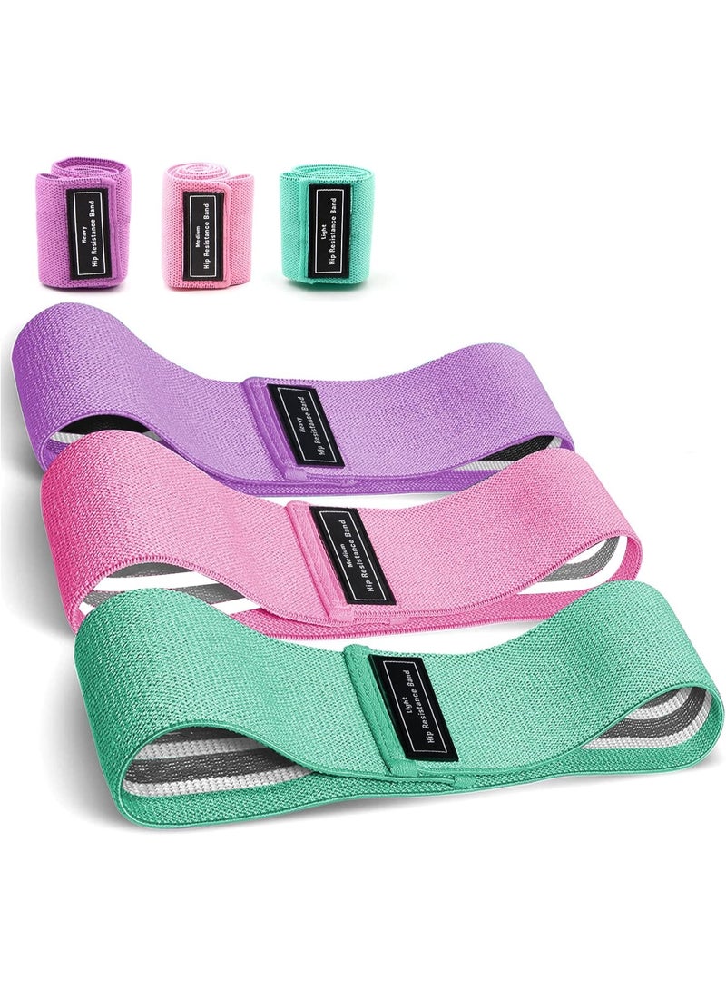 كيلا 3 قطع مجموعة أشرطة حلقة المقاومة مجموعة أشرطة المقاومة للساقين من قماش النايلون العريض، 3 مستويات مقاومة أشرطة مقاومة ثقيلة متعددة الألوان لتمارين القرفصاء والإطالة والورك والأرداف الثقيلة للرجال والنساء - Image 1