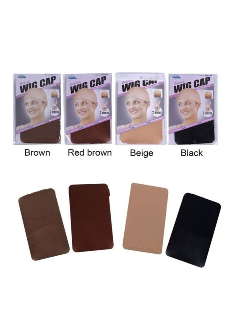 Kanza 2-Pieces Stretchable Wig Weaving Cap Set (Dark Brown)  - Image 3