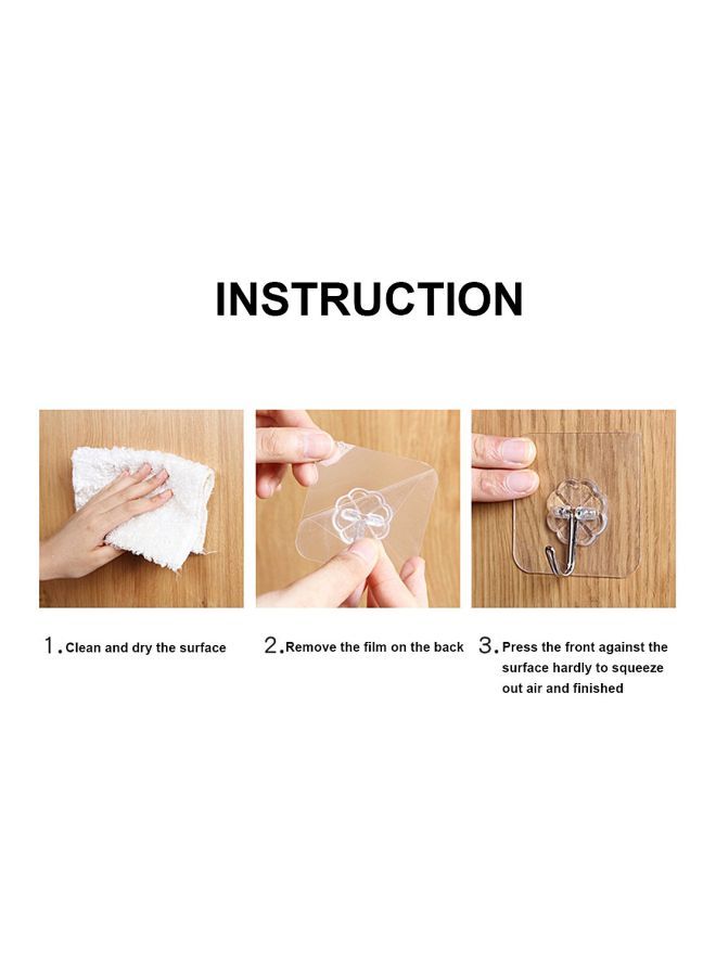 NIBEMINENT 10-Piece Sticky Hook Set Clear 10.00x2.00x6.00centimeter  - Image 3