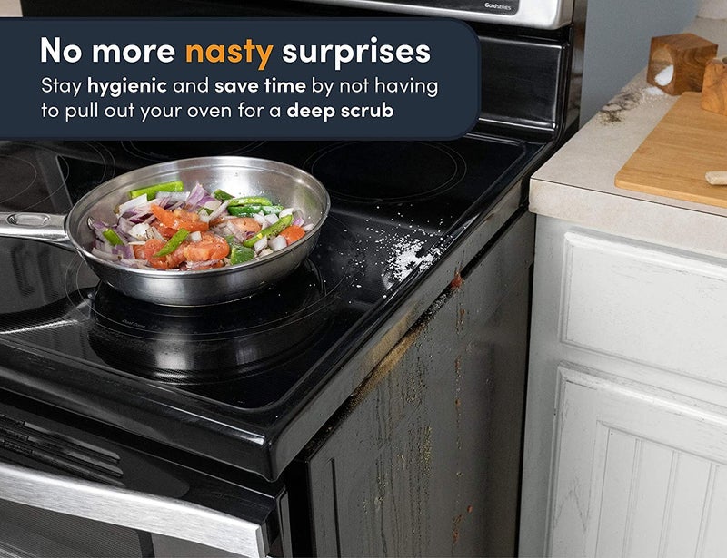 Linda's Essentials Lindas Essentials Silicone Stove Gap Covers (2 Pack)  Heat Resistant Oven Gap Filler Seals Gaps Between Stovetop And Counter  Easy To Clean Stove Gap Guard (30 Inches  Clear) - Image 4