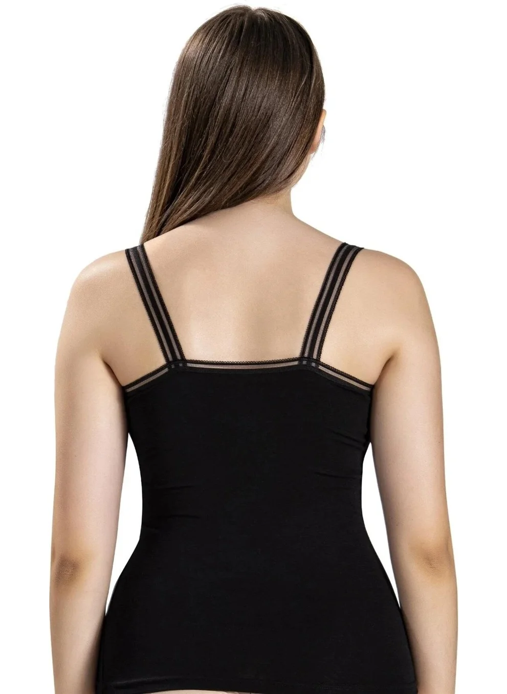 Jiber Women's V Neck Rope Strap Undershirt 553 - 6 Pieces