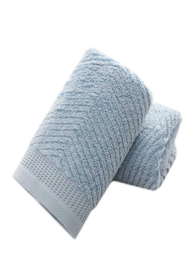 Leisofter Decorative Cotton Hand Towels for Bathroom Clearance with Hanging Loops(Light Blue, 2-Pack, 14" x 29") - Image 1