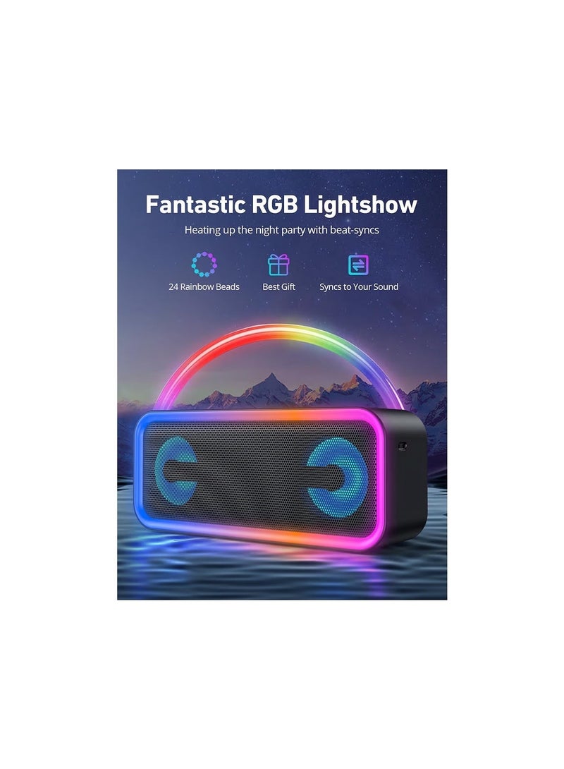 MEGUOs A8Pro Portable Bluetooth Speaker, 20W Deep Bass Wireless Speaker with RGB Lights, IPX5 Waterproof, 18H Playtime, Bluetooth 5.3, TWS Pairing, Hi-Fi Stereo Sound for Outdoor, Travel, Beach & Party - Image 5