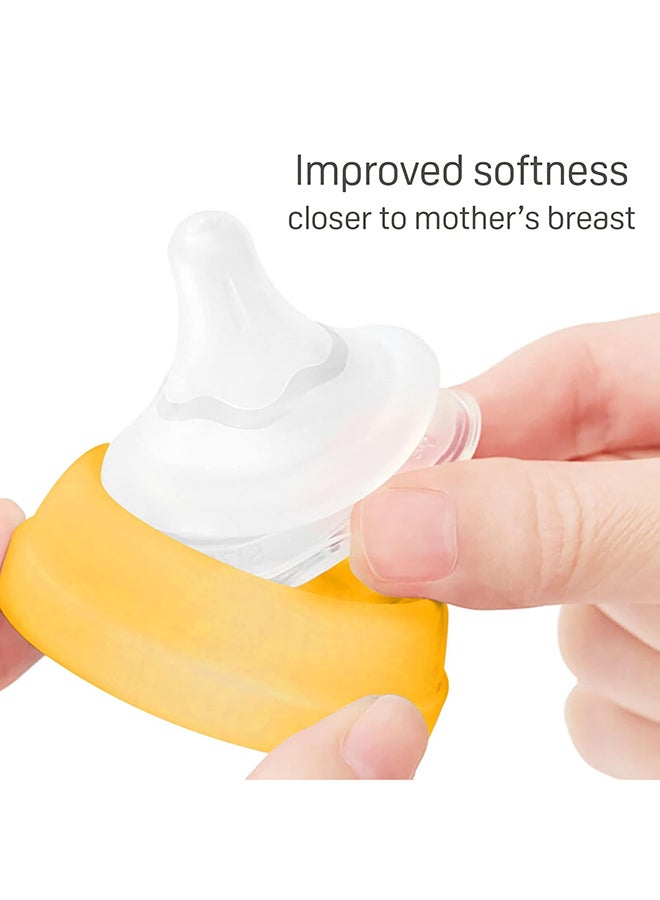 pigeon زجاجة رضاعة بيجون سوفتلاتش للأطفال حديثي الولادة | العلامة التجارية رقم 1 في اليابان | عنق واسع | مع حلمة مضادة للمغص | للأطفال من 3 أشهر فما فوق | لون أصفر | 240 مل حلمة - Image 3