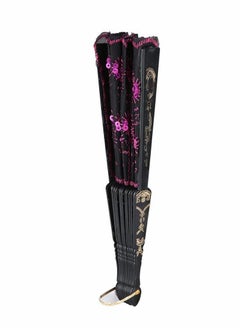 Excefore Embroidered Sequin Folding Fan, Chinese Japanese Wedding Party Gifts Dance Props Home Decor Holiday Gifts 5 Pcs  - Image 3