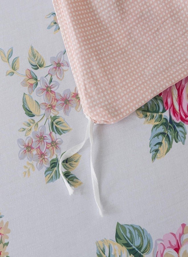 FADFAY Duvet Cover Set Queen Pink Rose Floral Bedding Shabby Peony Flower Quilt Cover Set Vintage Farmhouse Bedding 100% Cotton Soft Comforter Cover Set with Hidden Zipper Closure 3Pcs, Queen Size - Image 5