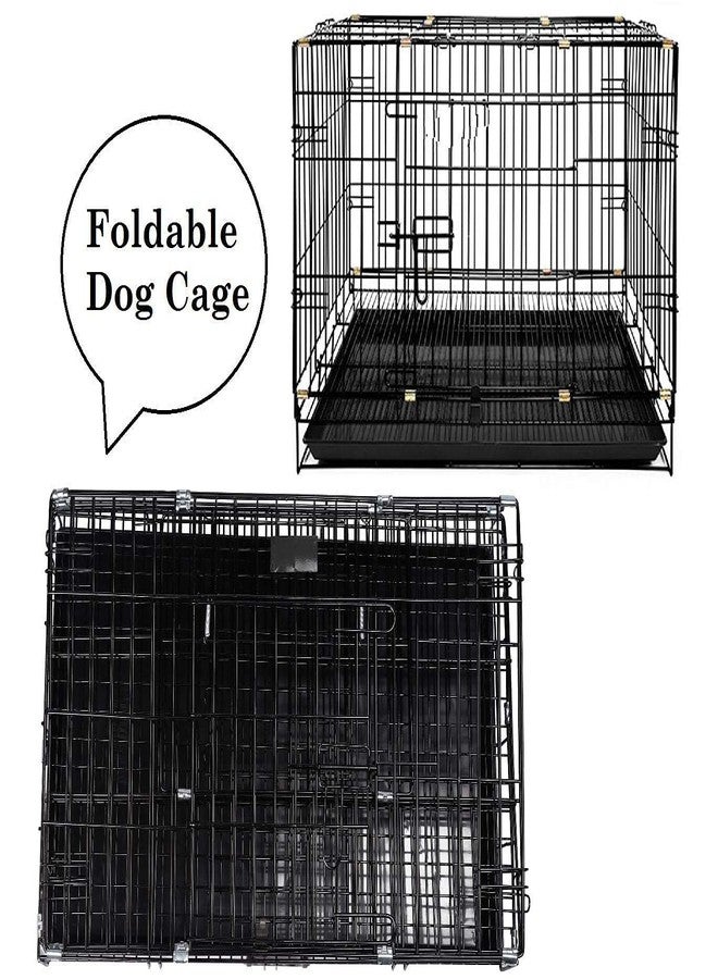 KittuPet قفص قابل للطي من المعدن المقاوم للصدأ ذو باب واحد مطلي بمسحوق الطلاء من KittuPet، مناسب لأقفاص مقاس 18 بوصة (عبوة من قطعة واحدة) (أسود) - Image 2